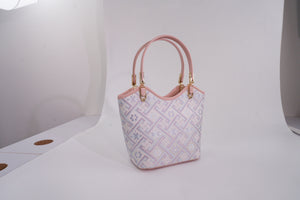 Women's Silver Purple Zhuang Brocade Tote Bag - white_background image 3