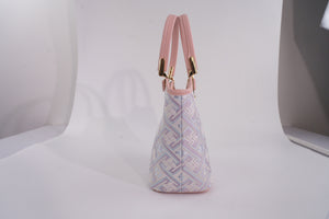 Women's Silver Purple Zhuang Brocade Tote Bag - white_background image 4