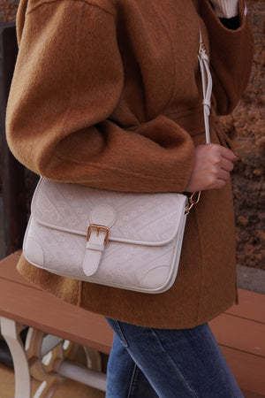 Women's Ivory White Zhuang Brocade Baguette Bag - model image 3