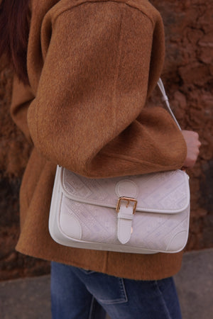 Women's Ivory White Zhuang Brocade Baguette Bag - model image 4
