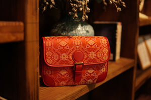 Women's Gold Zhuang Brocade Baguette Bag - model image 5