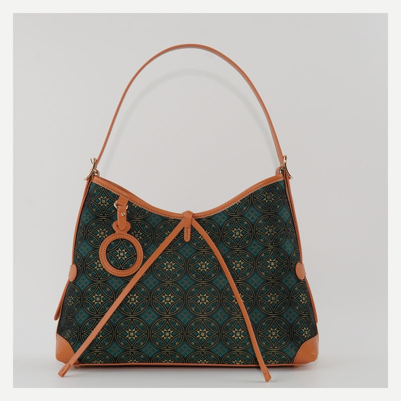 Flying Swallow brocade-inspired long-tassel shoulder bag front view