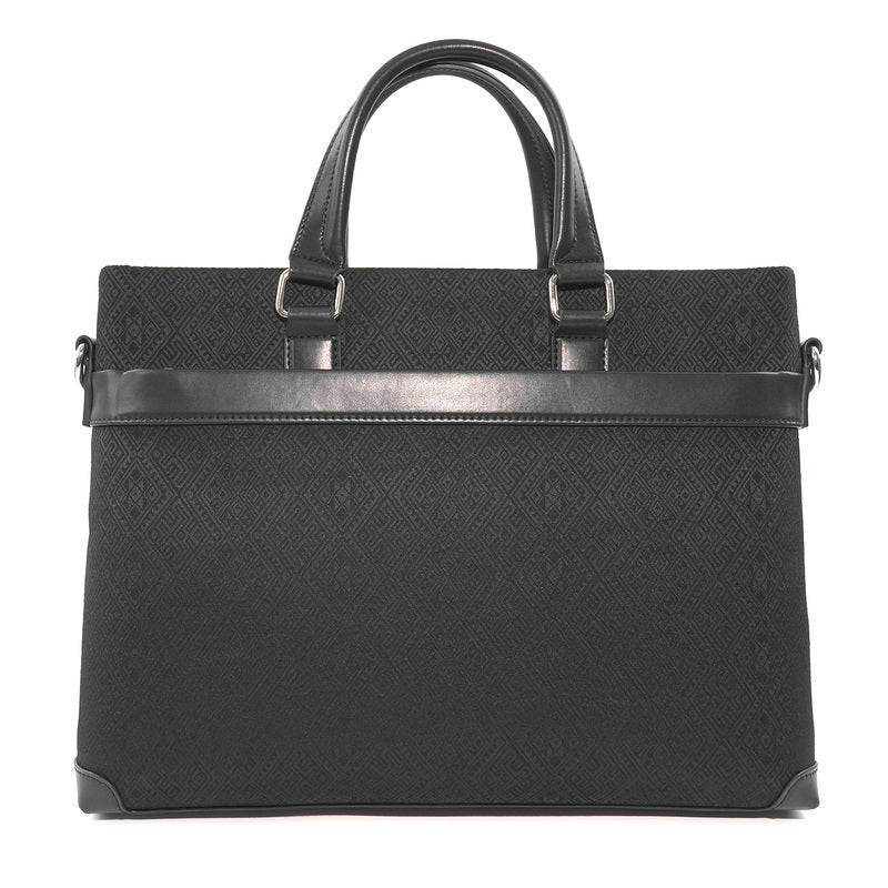 Black brocade briefcase main view