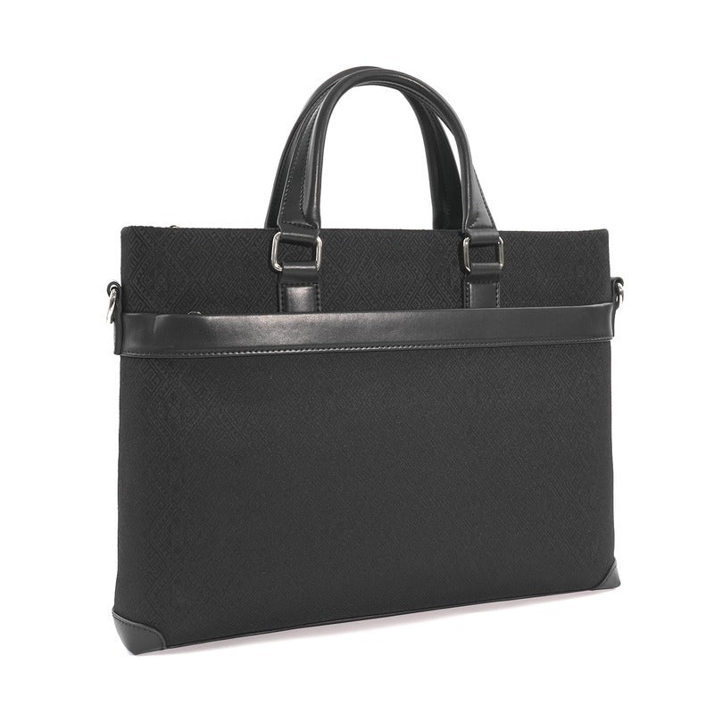 Black brocade briefcase view 03