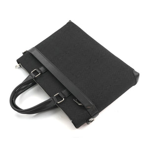 Black brocade briefcase view 04