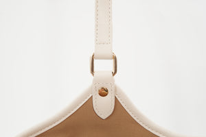 Ivory White brocade tote bag view 02