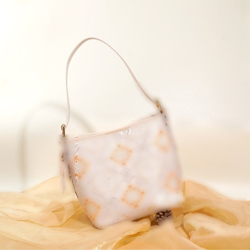 Multicolor brocade bucket bag main view