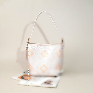 Multicolor brocade bucket bag view 03