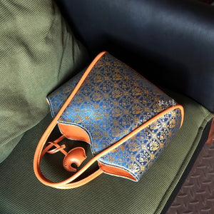 Multicolor brocade shoulder bag view 04