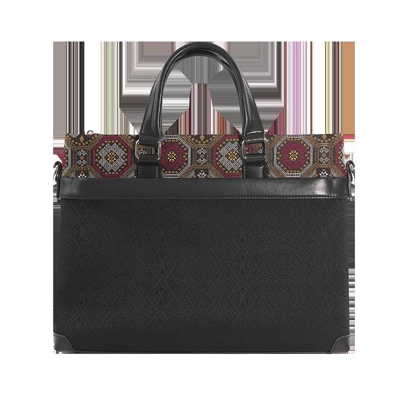 Reddish Brown brocade briefcase main view