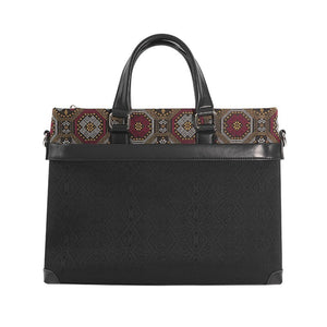 Reddish Brown brocade briefcase view 10