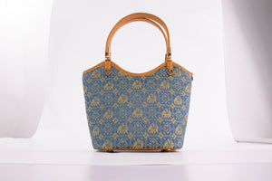 Royal Blue brocade shoulder bag view 02