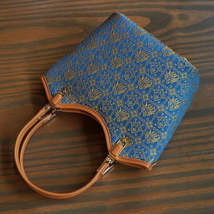 Royal Blue brocade shoulder bag view 05