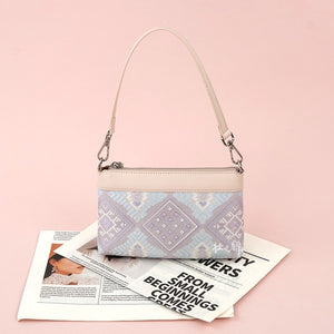 Silver Purple brocade shoulder bag view 05