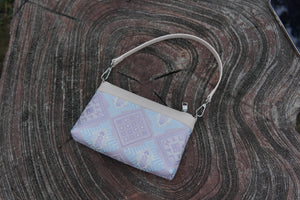 Silver Purple brocade shoulder bag view 08