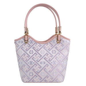 Women's Silver Purple Zhuang Brocade Tote Bag - main image 1
