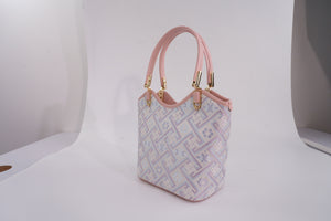 Women's Silver Purple Zhuang Brocade Tote Bag - white_background image 8