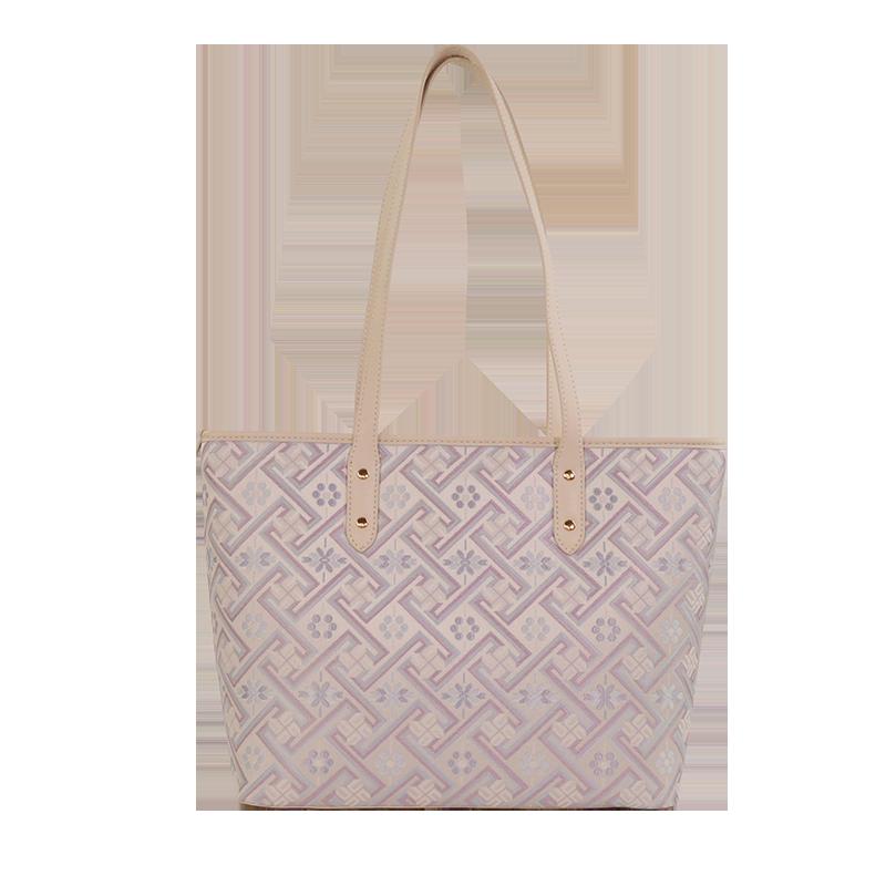 Women's Silver Purple Zhuang Brocade Tote Bag - main image 1