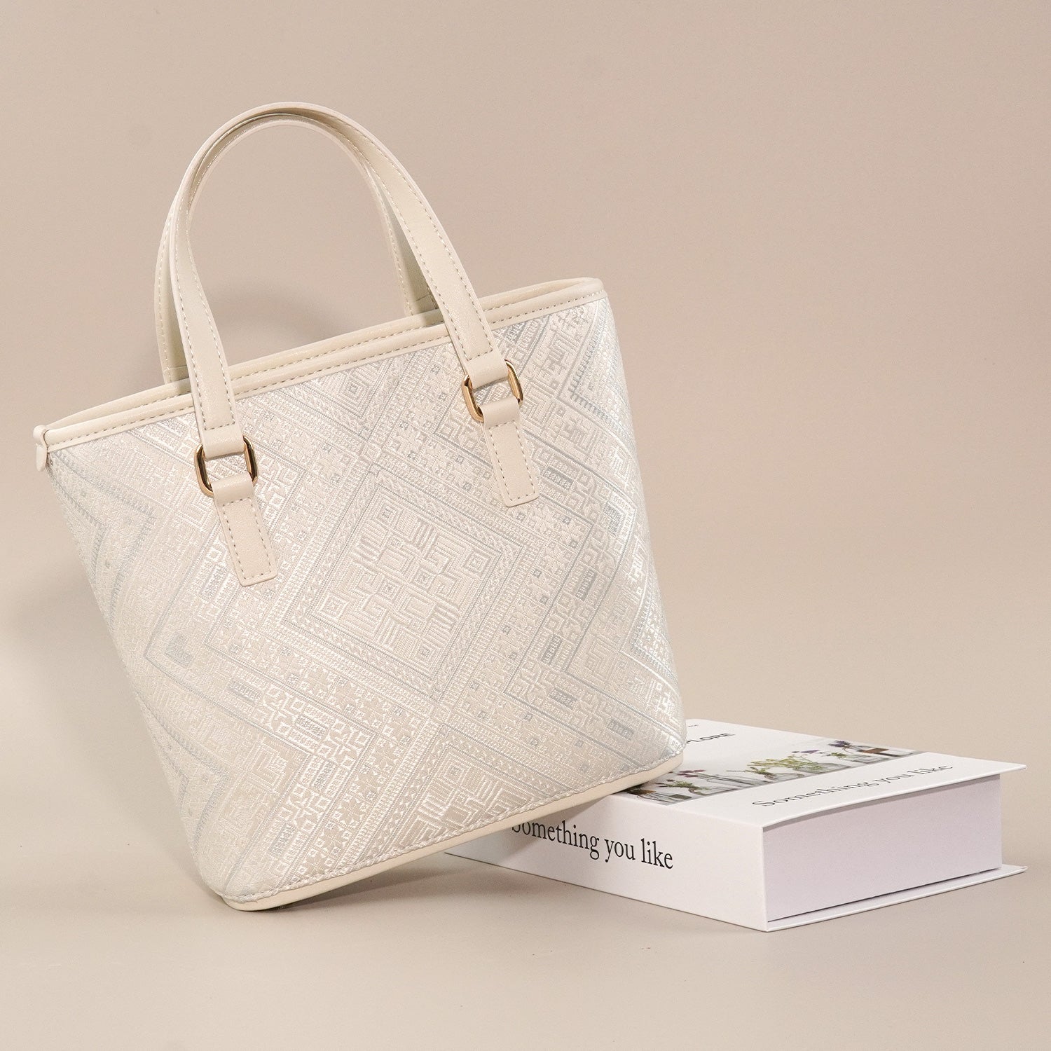 Women's Ivory White Zhuang Brocade Tote Bag - main_image image 3
