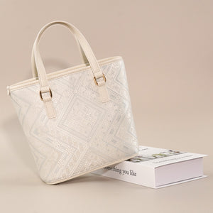 Women's Ivory White Zhuang Brocade Tote Bag - main_image image 3