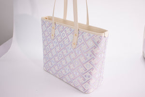 Women's Silver Purple Zhuang Brocade Tote Bag - main_image image 4
