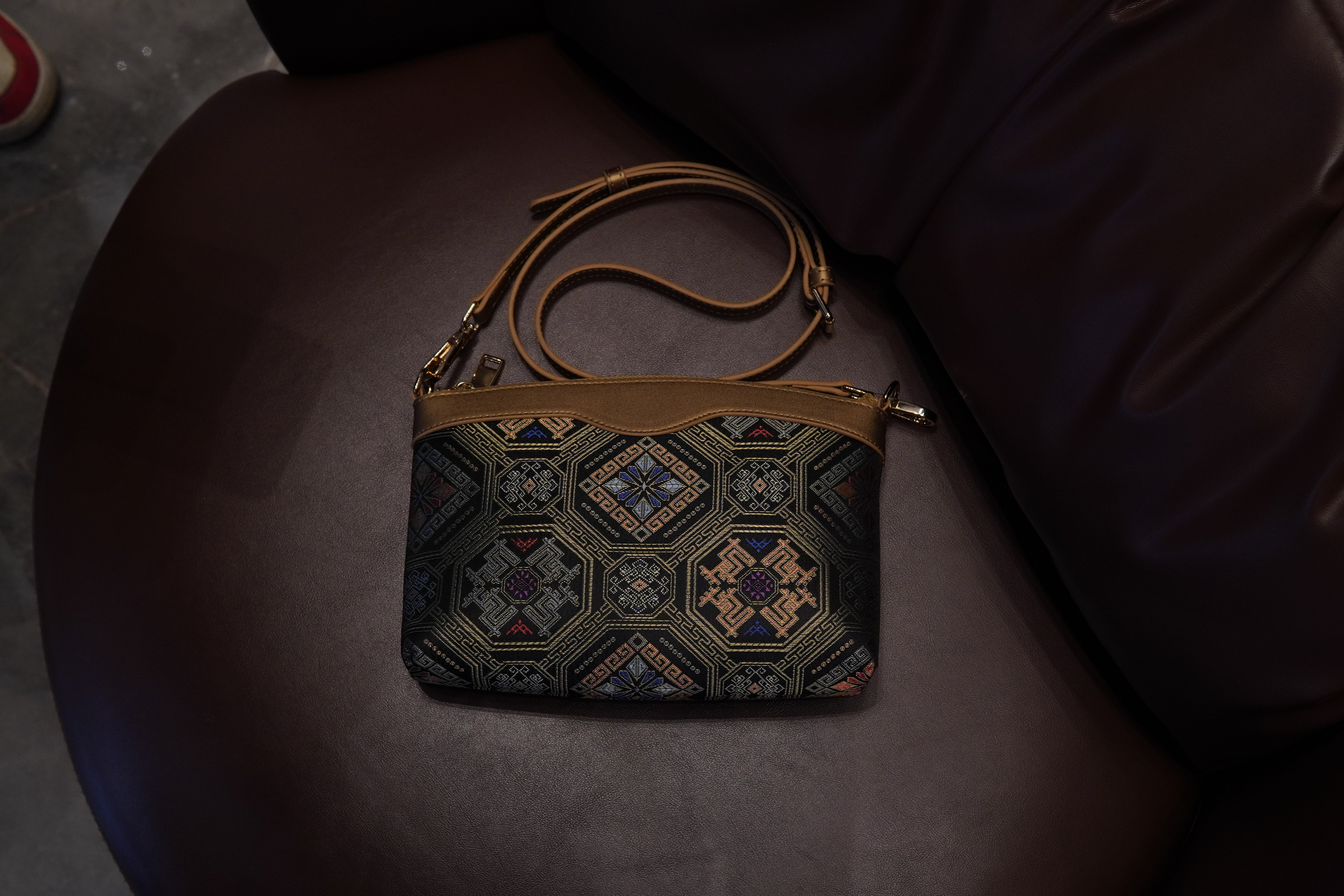 Women's Zhuang Brocade Crossbody Bag - model image 7