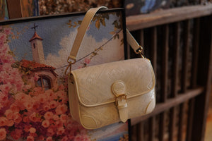 Women's Ivory White Zhuang Brocade Baguette Bag - model image 6