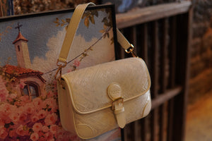 Women's Ivory White Zhuang Brocade Baguette Bag - model image 8