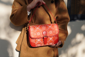 Women's Gold Zhuang Brocade Baguette Bag - model image 4
