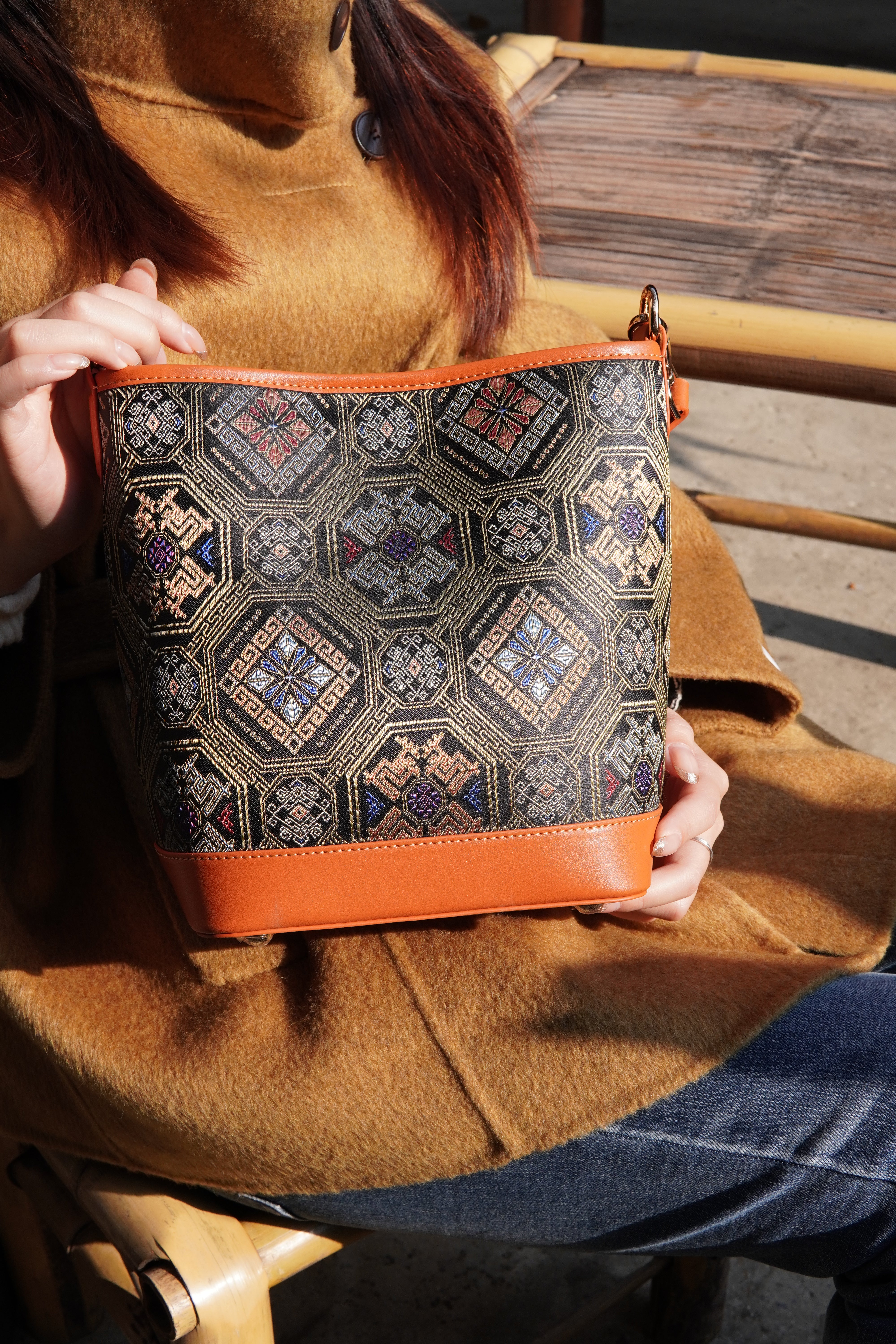 Women's Zhuang Brocade Bucket Bag - main image 1