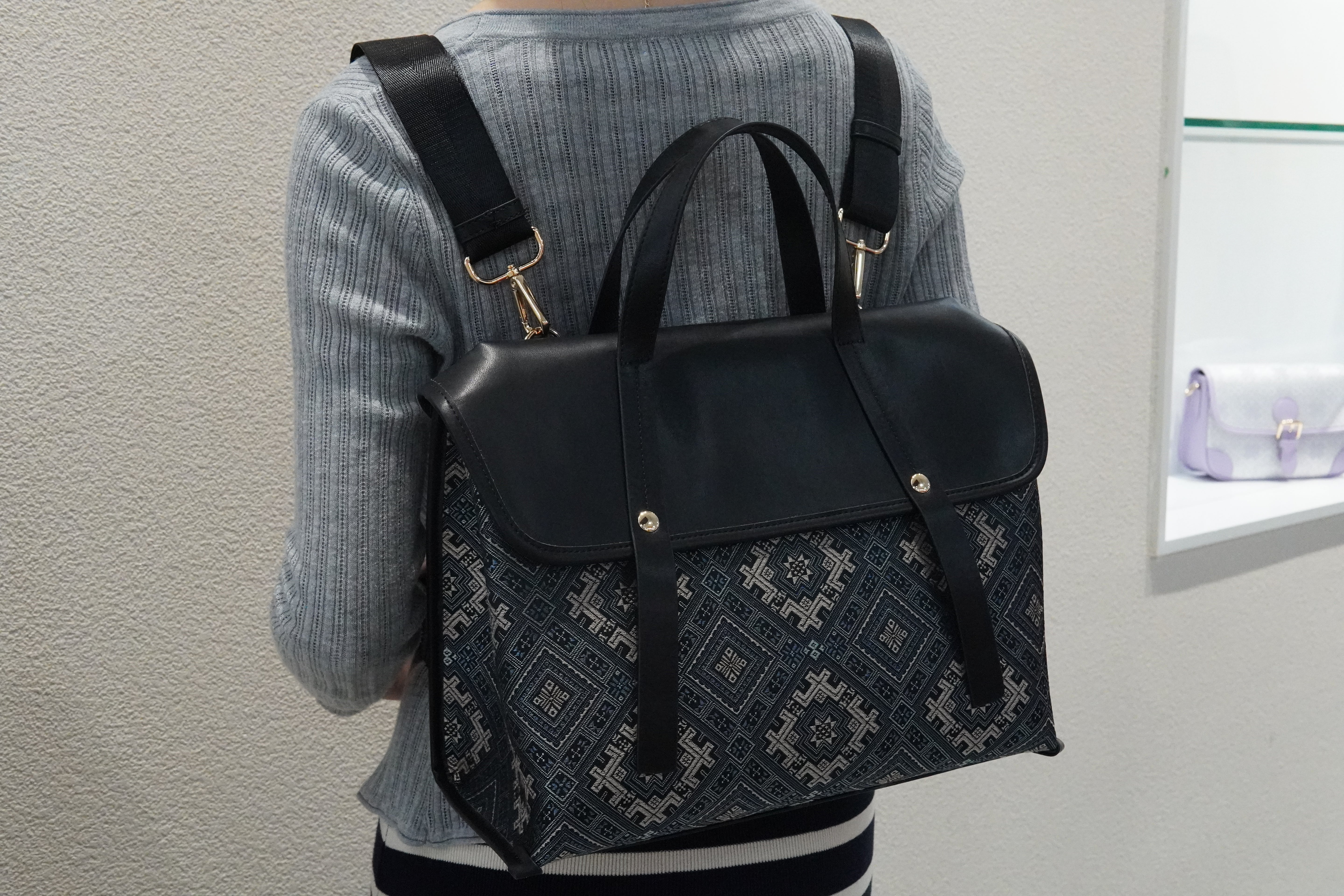 Women's Zhuang Brocade Shoulder Bag - white_background image 8