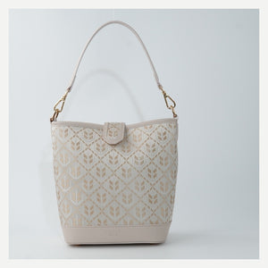 Bagui Harvest brocade-inspired shoulder bag front view