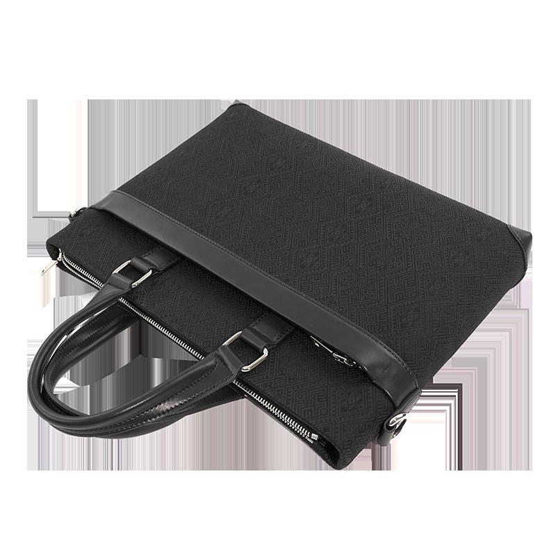 Black brocade briefcase main view