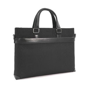 Black brocade briefcase view 03