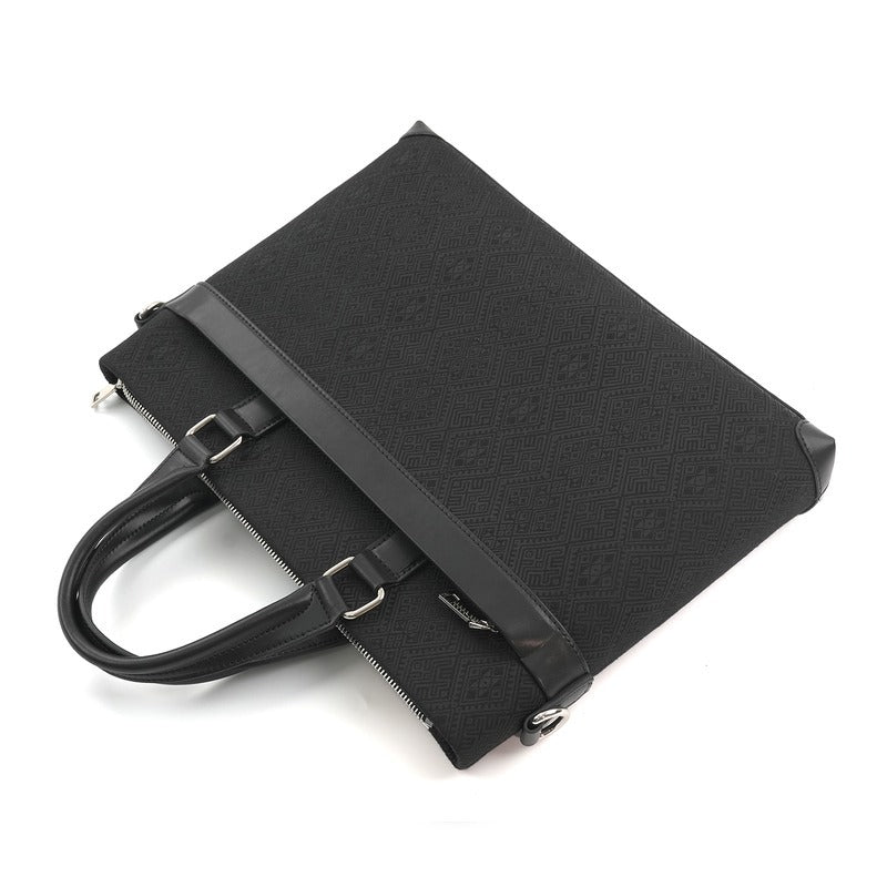 Black brocade briefcase view 04