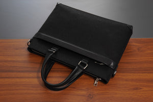 Black brocade briefcase view 08