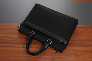 Black brocade briefcase view 09