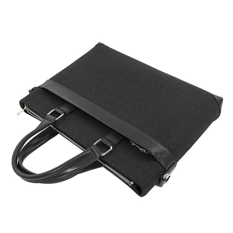 Black brocade briefcase view 10