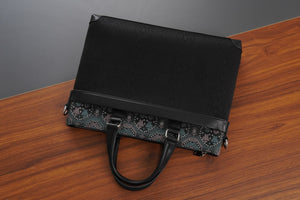 Forest Green brocade briefcase view 09