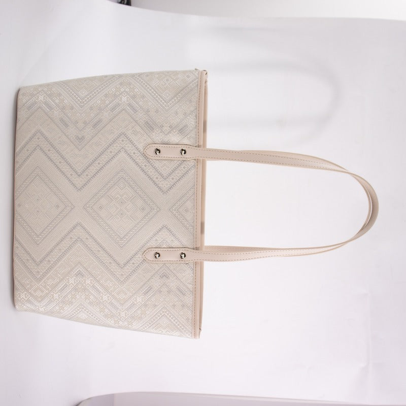 Ivory White brocade bag set view 10
