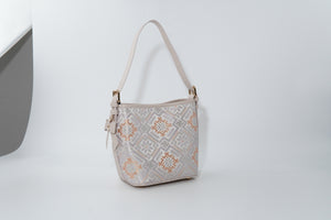 Multicolor brocade bucket bag view 02