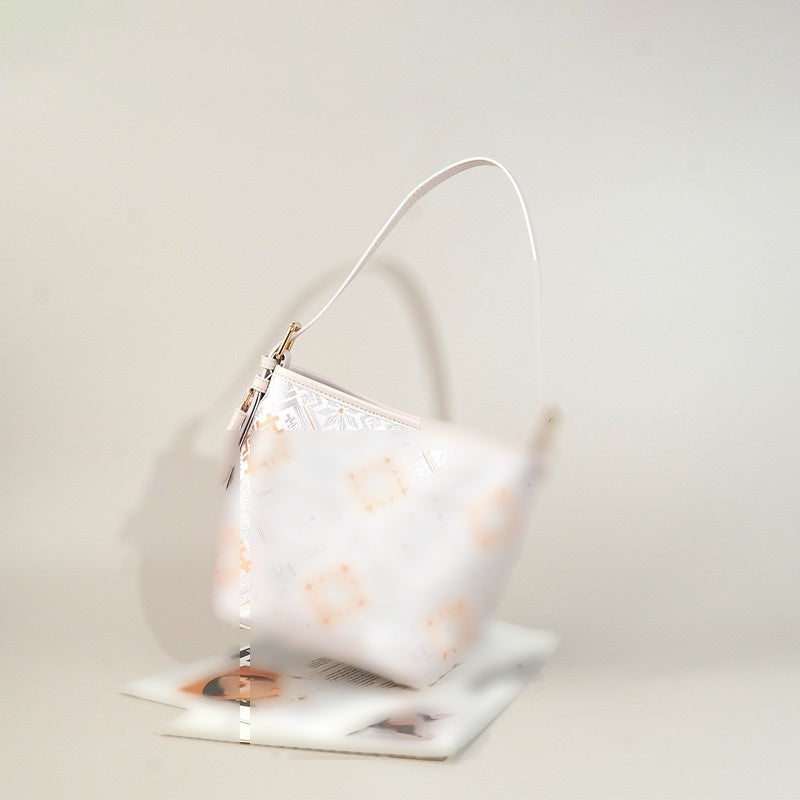 Multicolor brocade bucket bag view 04