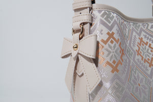 Multicolor brocade bucket bag view 10