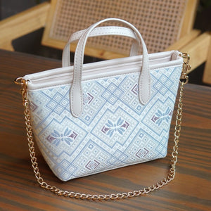 Multicolor brocade crossbody bag view 03