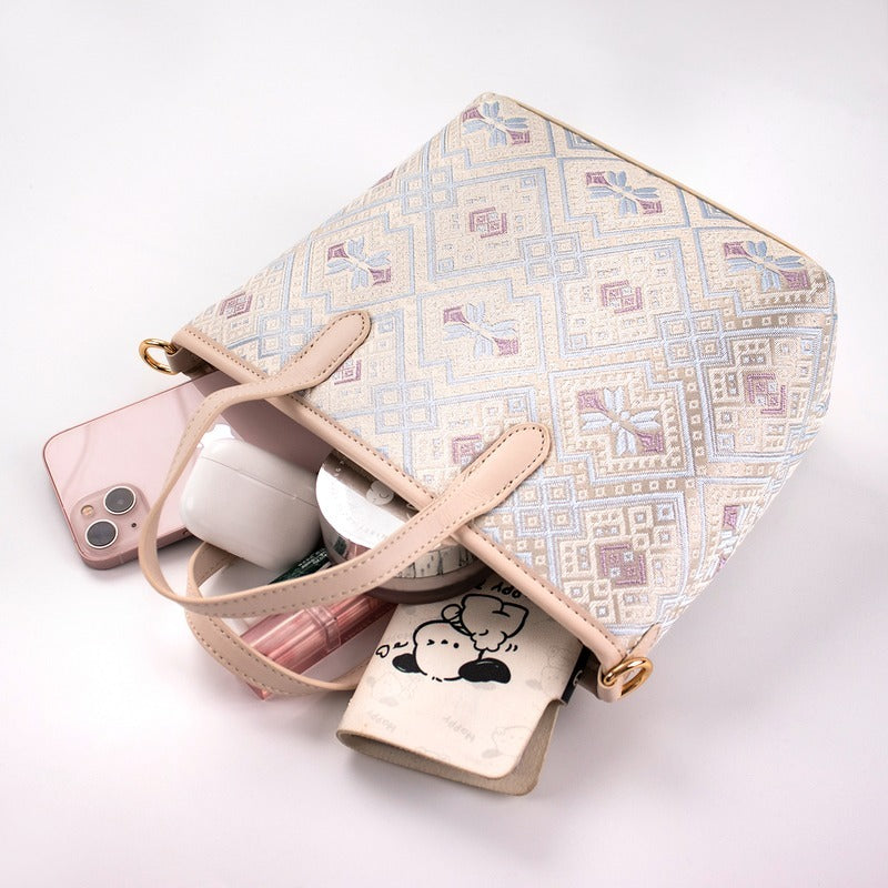 Multicolor brocade crossbody bag view 04