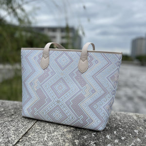 Multicolor brocade shoulder bag in lifestyle scene