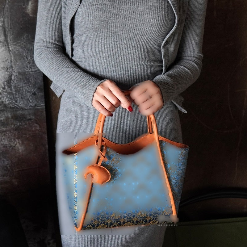 Multicolor brocade shoulder bag main view