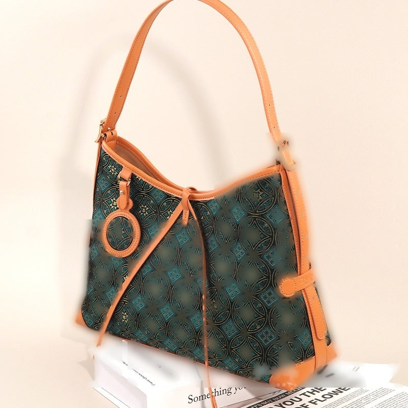Multicolor brocade shoulder bag view 03