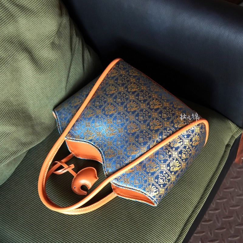 Multicolor brocade shoulder bag view 04