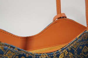 Multicolor brocade shoulder bag view 10